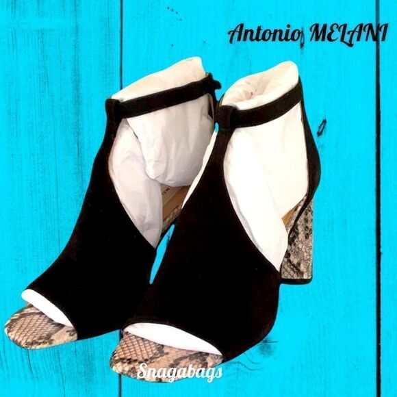 ANTONIO MELANI NEW IN BOX HILLORAY BLACK STRAPPY HIGH SANDAL SHOE - Picture 1 of 9
